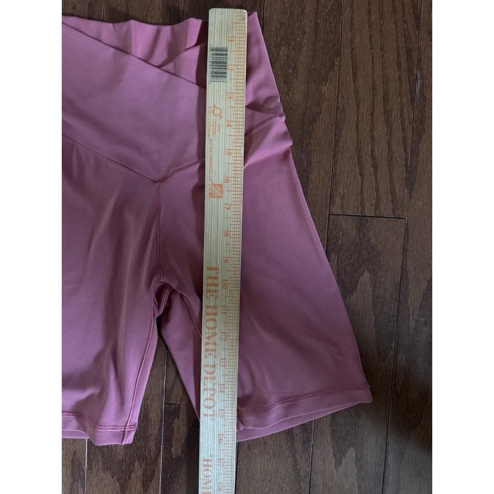 Aerie Crossover‎ Biker Shorts Women's S Pink High Rise Active Yoga